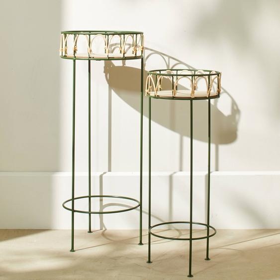 Lot De 2 Tables Dappoint En Métal Et Bois -