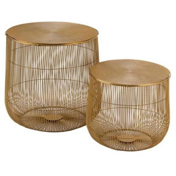 Table dappoint - PARIS PRIX - Panier - Lot de 2 - Métal - 49,5 cm - Or
