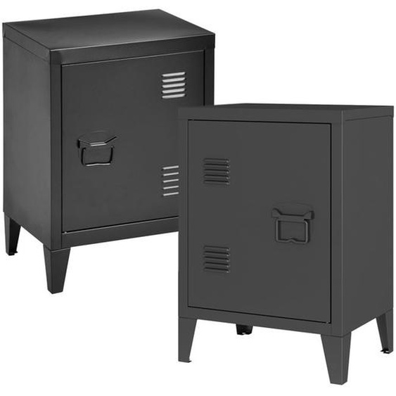 Lot de 2 tables de nuit Inari acier 57 x 40 x 30 cm noir