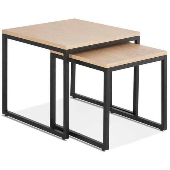Tables Gigognes - PARIS PRIX - Lyna - Bois Massif - 50cm - Contemporain - Design