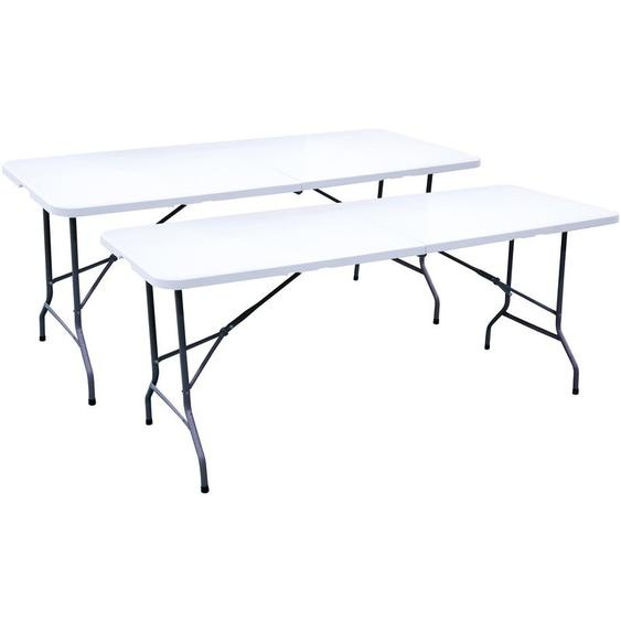 Hobag - Lot de 2 Tables pliantes - 180 cm - 8 personnes - plastique