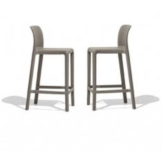 Lot de 2 Tabourets  BAYO plastique grège