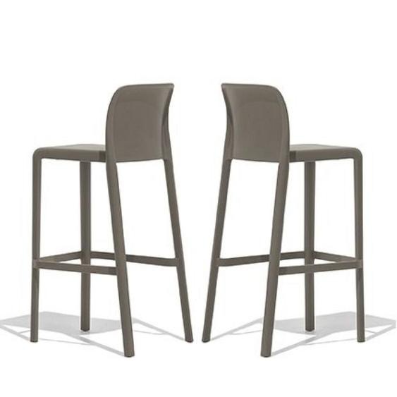 Lot de 2 Tabourets  BAYO plastique grège hauteur 101 cm