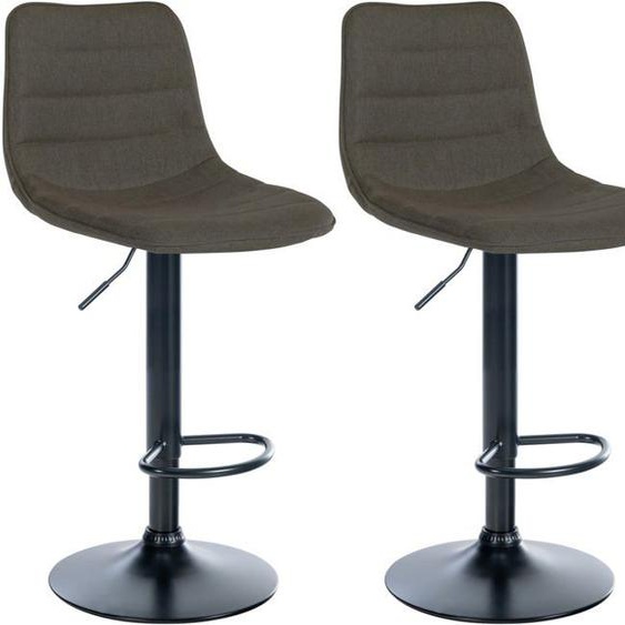 Lot de 2 tabourets de bar chaises hautes avec repose pieds incurve en tissu taupe structure metallique noir 10_0004312