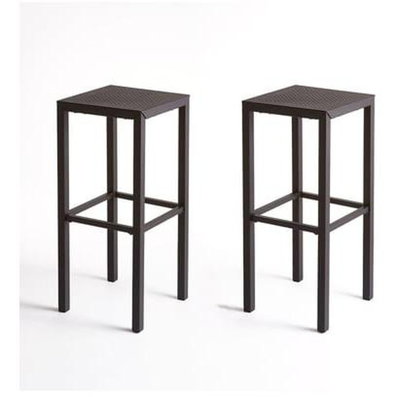 Lot de 2 tabourets de bar en métal perforé, Choe