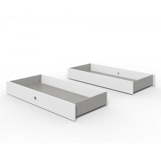 Lot de 2 tiroirs de lit 180cm VIRONI blanc