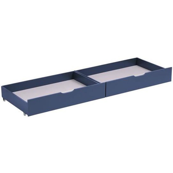 Lot de 2 tiroirs de rangement bleu foncé pour lit