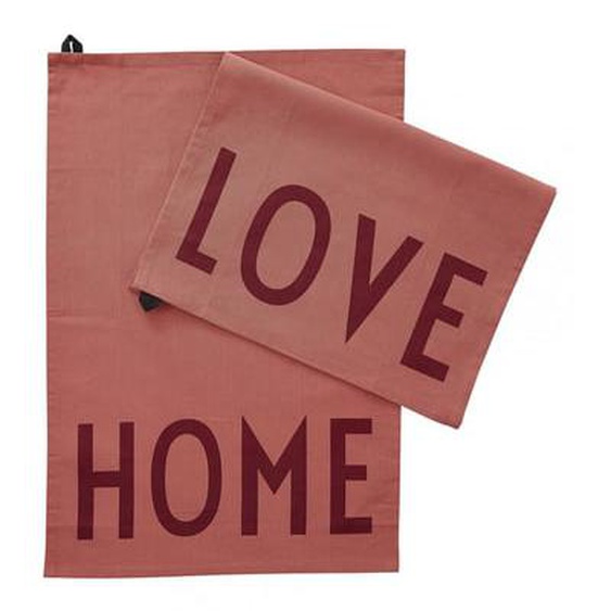 Lot de 2 torchons Love & Home