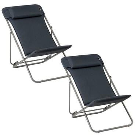 Lot de 2 Transats pliants multi-positions - Maxi Transat + - BeComfort®