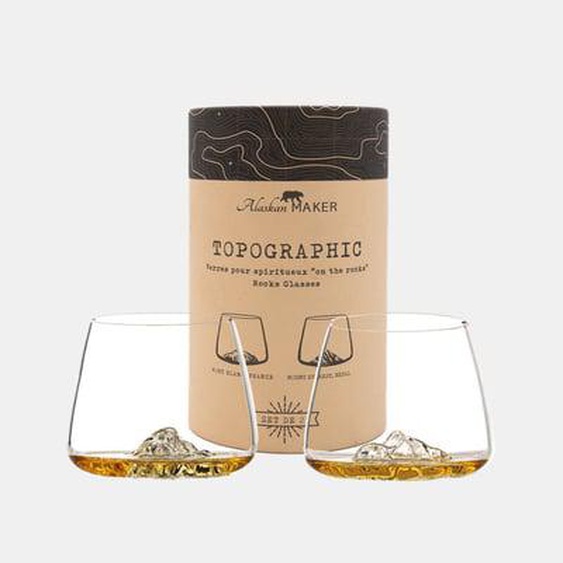 Lot de 2 verres à whisky - Mont Blanc et Everest