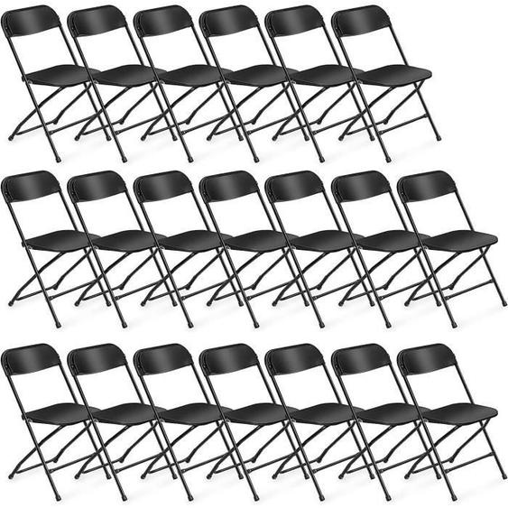 Lot de 20 Chaises de réception pliantes ,chaises dappoint en plastique et métal