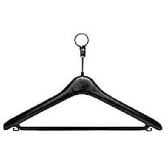 Lot de 20 cintres antivol en plastique - VISIODIRECT - ABS noir - barre latérale - crochet - forme incurvée