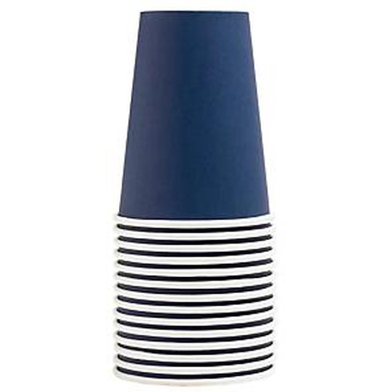 Lot de 20 - PRONAPPE 15 Gobelets en carton, 20 cl - Bleu marine