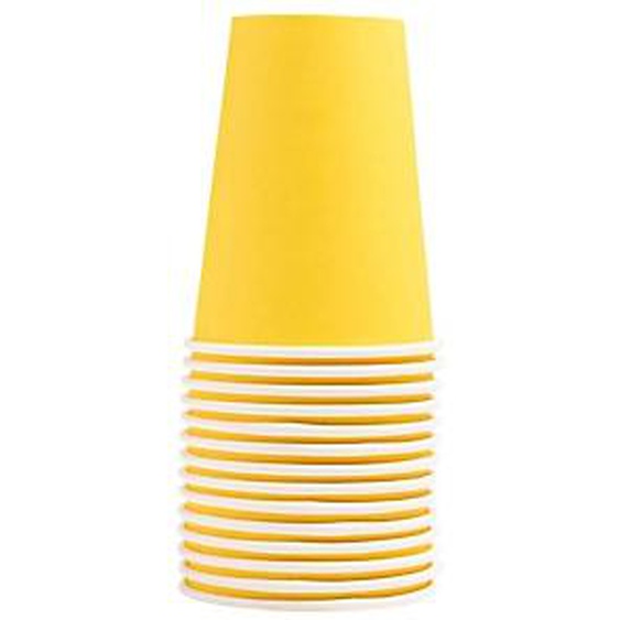 Lot de 20 - PRONAPPE 15 Gobelets en carton, 20 cl - Jaune