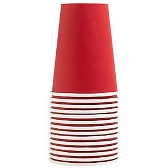 Lot de 20 - PRONAPPE 15 Gobelets en carton, 20 cl - Rouge