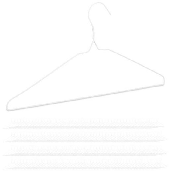 Cintres en métal, lot de 200, cintre traverse pantalon jupe, peu encombrant, cintre fil de fer, blanc