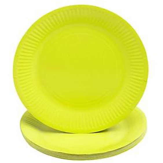 Lot de 25 - PRONAPPE 20 Assiettes en carton rondes, 23 cm - Vert kiwi