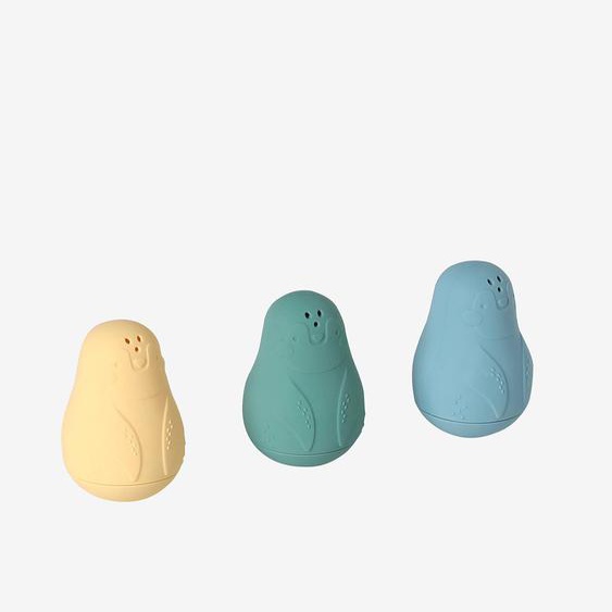 Lot de 3 aspergeurs pingouins en silicone multicolore