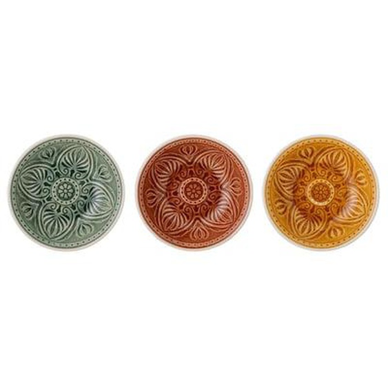 Lot de 3 Assiettes multicolores en grès Rani