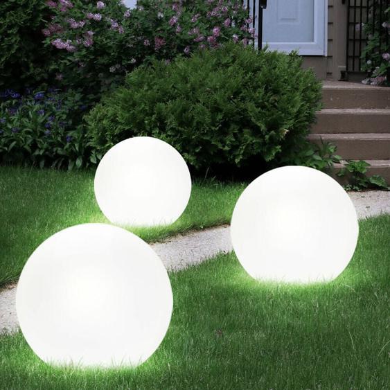 Lot de 3 boules lumineuses solaires jardin LED décoration de jardin boule solaire pour éclairage extérieur à brancher 20 cm Boule lumineuse solaire,