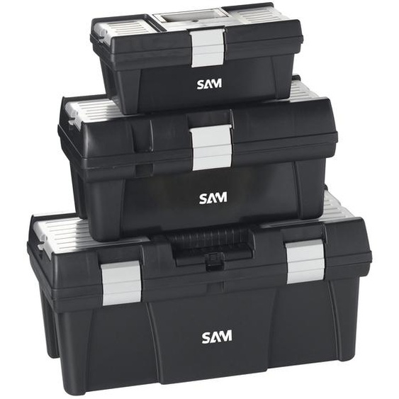 Lot de 3 caisses à outils en PVC - SAM OUTILLAGE - CAO-PACK