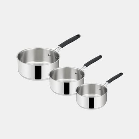 Lot de 3 casseroles - Ø16, 18 et 20 cm - Tempra - Inox