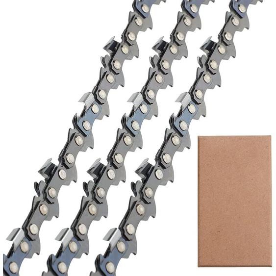 Lot de 3 Chaîne de tronçonneuse Faible Rebond 3/8LP 50 maillons 1,1mm 35 cm Compatible pour Stihl MS170 MS180 MS192T - 3610 000 0050