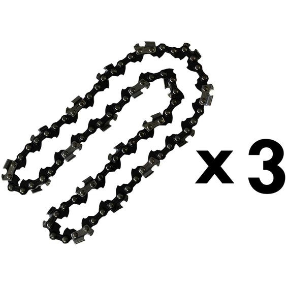 Lot de 3 chaînes 40 maillons pour tronçonneuse élagueuse