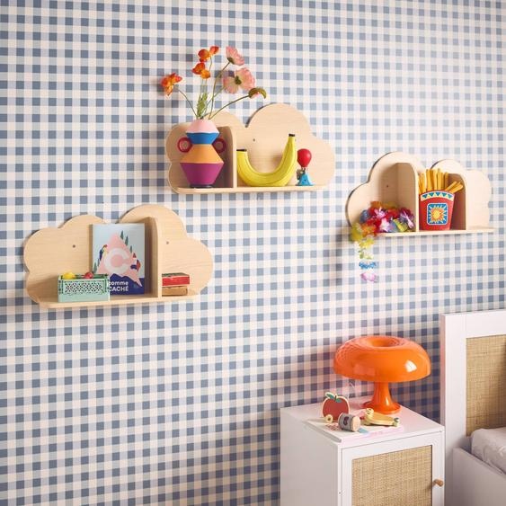 Lot De 3 Étagères Murales Nuage Pour Chambre Enfant Naturel