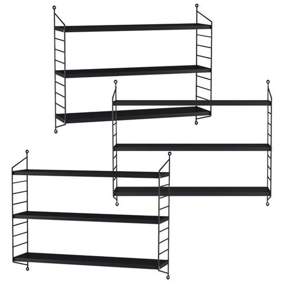 Lot de 3 étagères murales Strängnäs acier 50 x 60 x 15 cm noir