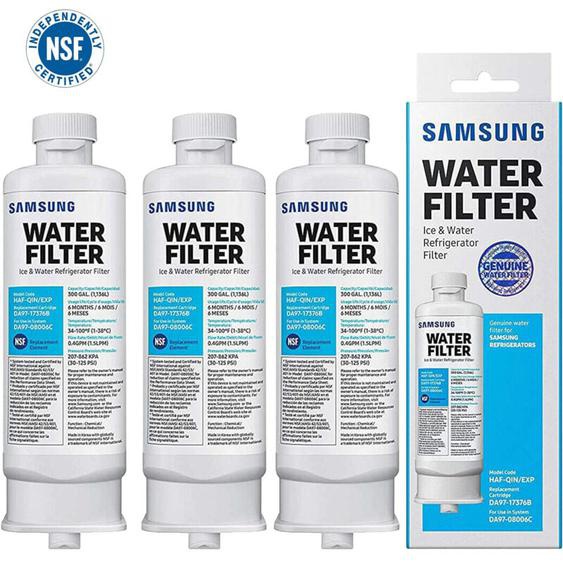 Lot de 3 Filtre à eau pour réfrigérateur DA97-17376B 300 gallons pour Samsung DA97-08006C HAF-Qin/EXP