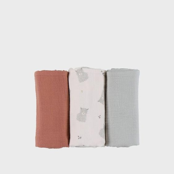 Lot De 3 Langes 70* Mousseline De Coton Bio Multicolore