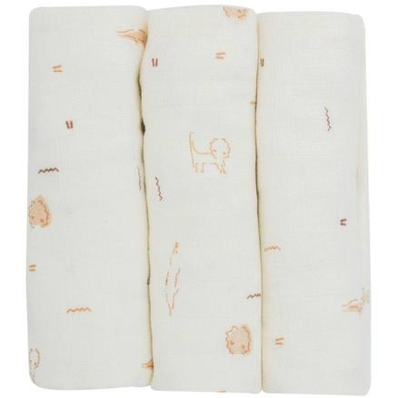 Lot De 3 Langes En Coton Bébé Beige