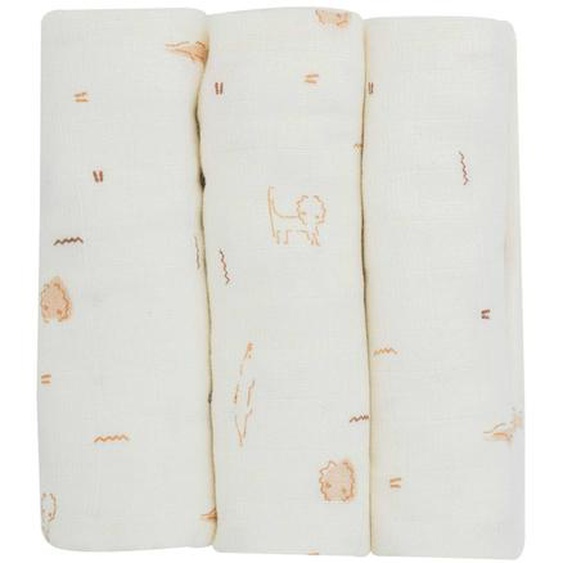 Lot De 3 Langes En Coton Bébé Sable