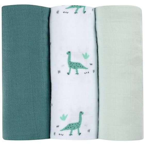 Lot De 3 Langes En Coton Vert
