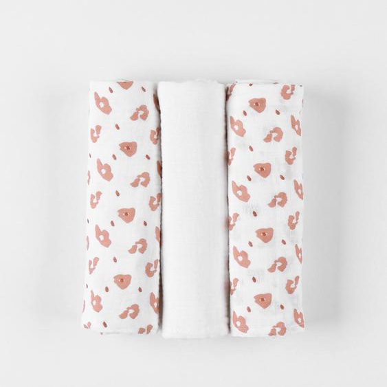 Lot De 3 Langes En Mousseline De Coton 70x70 Blanc