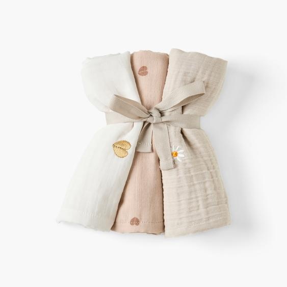 Lot de 3 langes gaze de coton Zephire