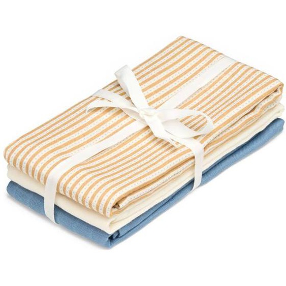 Lot De 3 Langes Marron, Blanc, Bleu