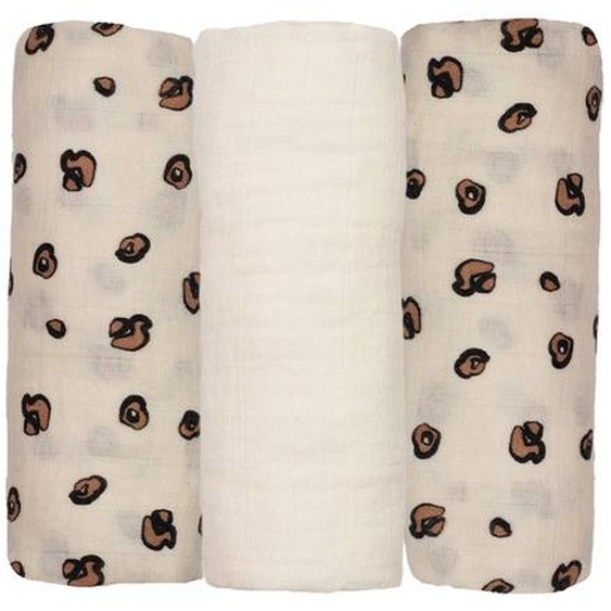 Lot De 3 Langes Motif Léopard Beige