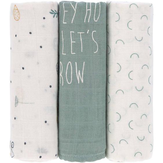 Lot De 3 Langes Vert Deau, Blanc