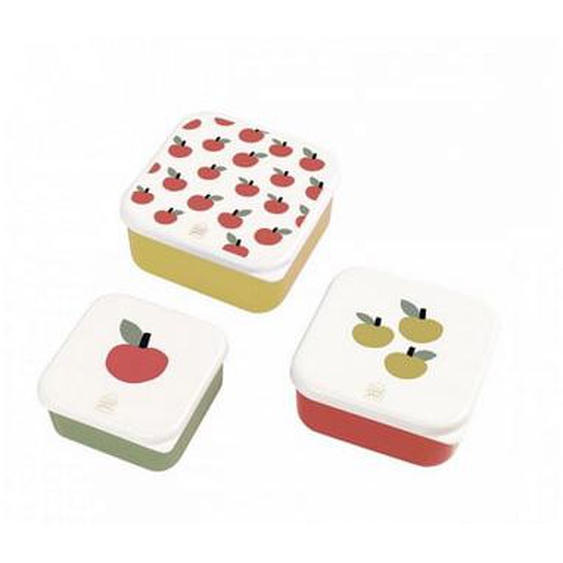 Lot de 3 lunch box Les pomme