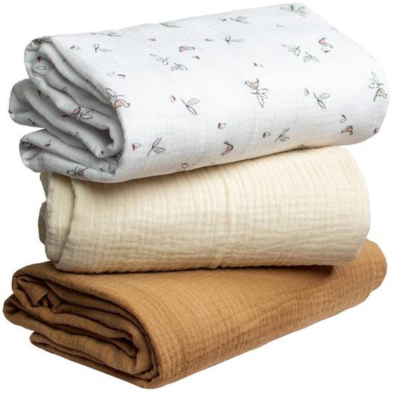 Lot De 3 Maxi Langes Melody Écru Et Camel Multicolore