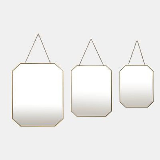 Lot de 3 miroirs avec chaînette en métal doré