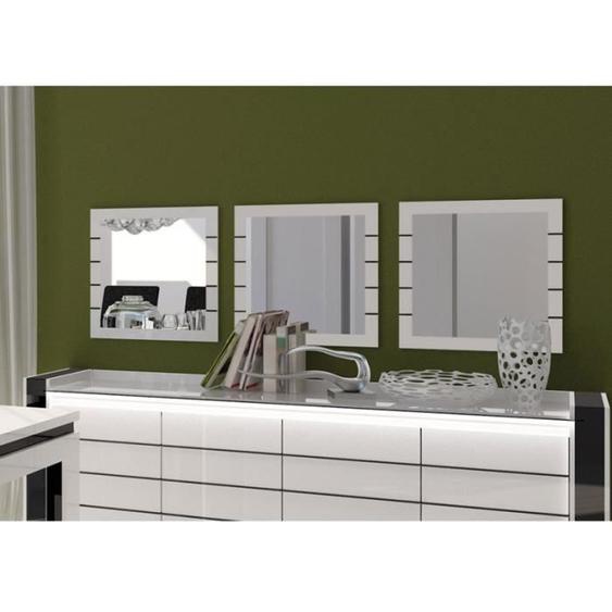 Lot de 3 miroirs - MEUBLORAMA - LINA - Blanc et noir - Design - Contemporain