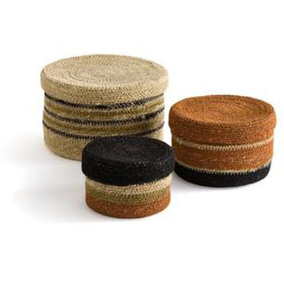 Lot de 3 paniers avec couvercle, herbier, Saski