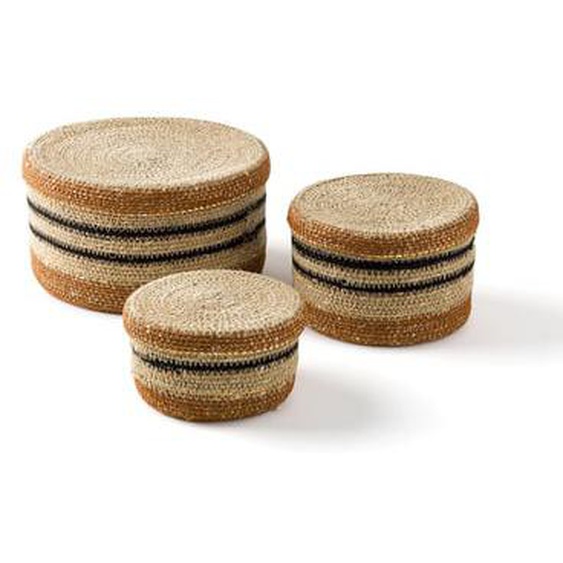 Lot de 3 paniers avec couvercle, Saski