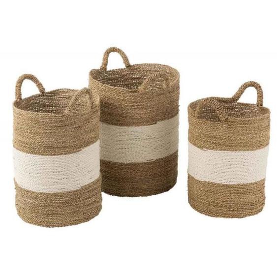 Lot De 3 Paniers De Rangement zostère 50cm Naturel Beige