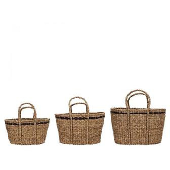 Lot de 3 paniers en jonc de mer Laine