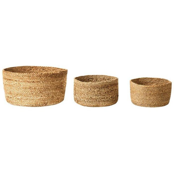 Lot de 3 paniers en jute naturel et beige RANWAL