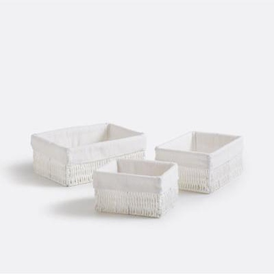 Lot de 3 paniers rectangulaires en papier, Papeli